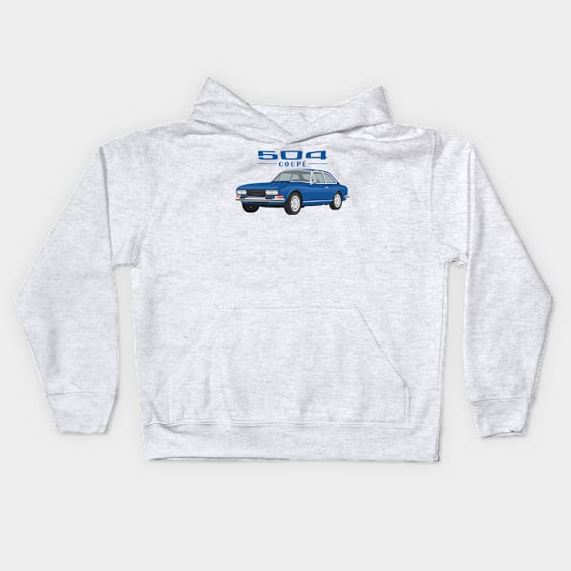 504 Coupé Cabriolet Coupe blue Kids Hoodie by creative.z